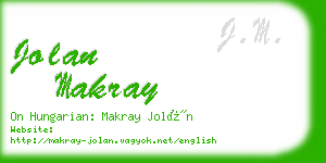 jolan makray business card